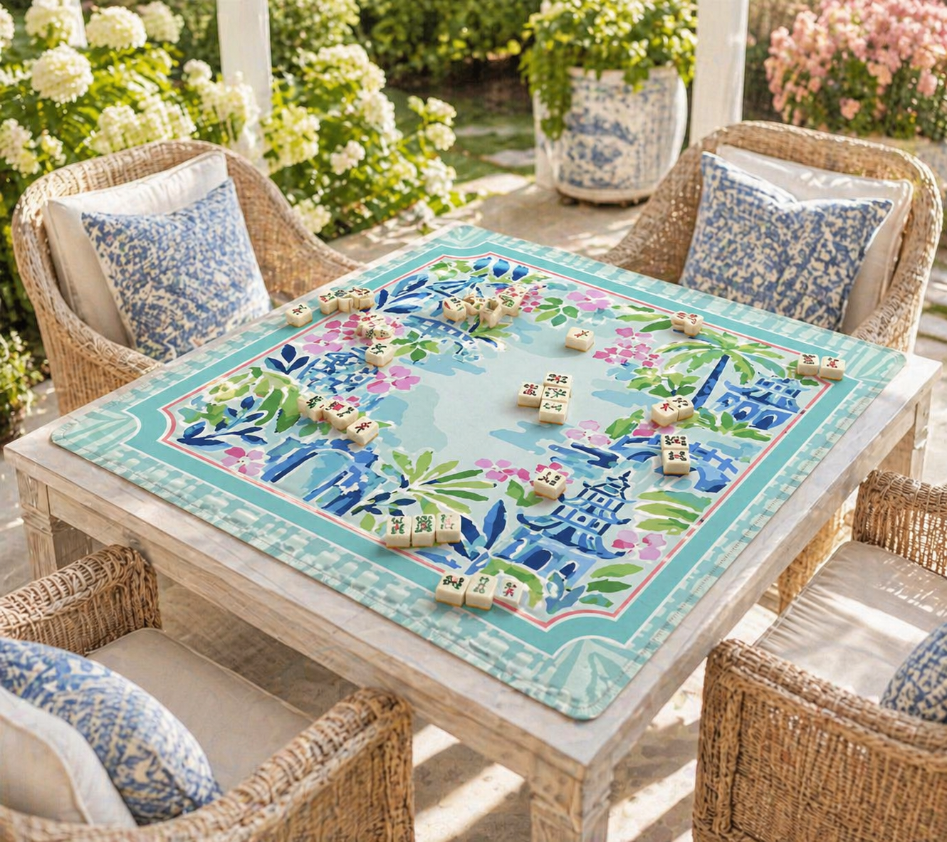 Bamboo Pavilion Society Mahjong Mat