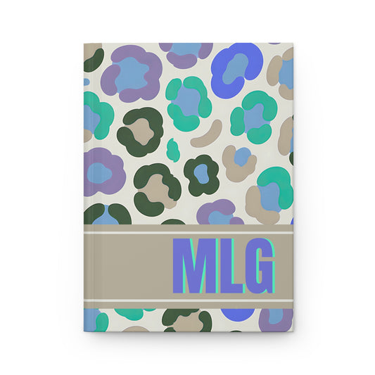 Custom Pastel Leopard Monogram Hardcover Journal | Personalized Initials